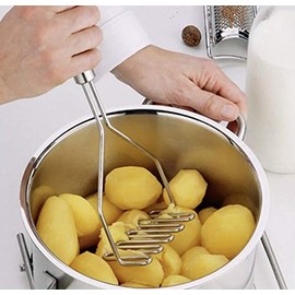 vegetable and fruit masher, potato crusher, avocado masher, stainless steal handle, egg smasher, kitchen gadget, great kitchen tool.