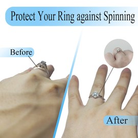 Ring Sizer Adjuster for Loose Rings - Yowamho Invisible Spiral Transparent Ring Guard Clip Jewelry Resizer Set for Making Jewelry Fitter, Tightener, Spacer, Sizer for Men and Women(8 Pack, 4 Sizes)…