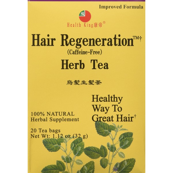 Health King Hair Regeneration Herb Tea Bags - 20 Count, 1.12 Ounce ( 8 Pack)