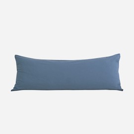 Evolive 100% Cotton Pre-Washed Body Pillow Cover/Case 21"x 54" with Zipper Closure (Navy, 21"x54")