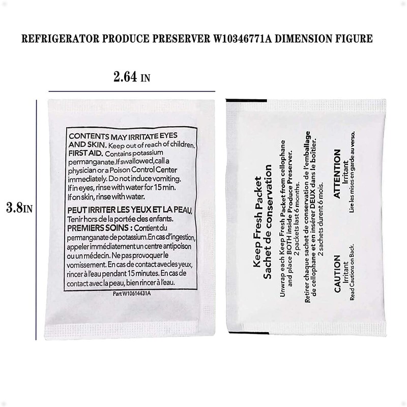 prime&swift Refrigerator Produce Preserver W10346771A(12 Packets-6 Pack Included),Replacement for 2117689,AH3503014