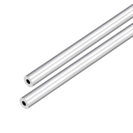 DMiotech Set of 2 (8mm OD x 3mm ID) 6063 Aluminum Round Tube 300mm Length Industrial Metal Tubing for Mechanical Picture Frame Building DIY Projects
