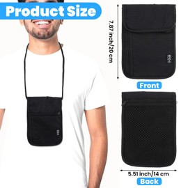 Hpmjz Neck Pouch with RFID Protection Anti-Theft Unisex Travel Purse Waterproof Shoulder Bag Soft Hidden Chest Pocket for Passport Credit Cards Smartphone Coins Documents Accessories