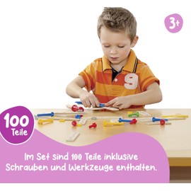 Eichhorn/Heros 100039027 - Constructor groÃe Lok, 100-teilig - Holz-Konstruktionsset - 4 Verschiedene Modelvarianten baubar - Made in Germany