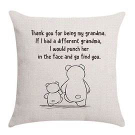 Aocaso Grandma Gifts from Grandchildren, Nanny Gifts Grandma Grandmother Birthday Gifts Grandma Cushion Cover Throw Pillow Cover Pillowcase(thank you for being my grandma)