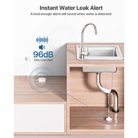 Loocam Wireless Water Leak Sensor, Zigbee Connection, Water Leakage Detector for Kitchen Bathroom Basement, Smart Home APP Remote Control (3 x Water Detectors and 1 x Loocam Zigbee Hub/Gateway)