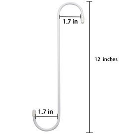ESFUN 6 Pack 12 inch Extra Large S Hooks White Heavy Duty Plant Hanging Hooks Long S Shaped Extension Hooks for Kitchenware,Utensils,Pergola,Closet,Flower Basket,Garden,Patio,Indoor Outdoor Uses