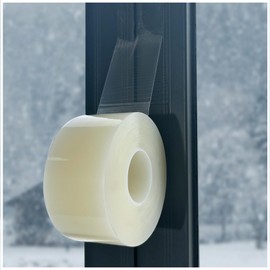 Birllaid Birllaid Transparent Window Weather Sealing Tape, 2-Inch x 55 Yards, Window AC Insulation Sealing Film Tape, No Residue, Clear