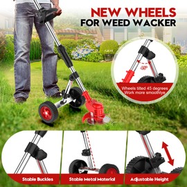 Electric Weed Wacker Cordless W/Metal Blade,Stringless Weed Eater Battery Powered 4000mAh 21V, 3 in 1 Grass Trimmer Brush Cutter Lawn Edger Mower, Weed Trimmer Wheel Yard Garden Tool. 2 Battery