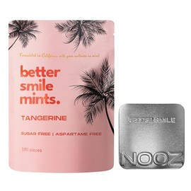 NOOZ Better Smile Mints - Oral Health Support & Fresh Breath - Zesty Flavor | Sugar-Free, Aspartame-Free Mints for Teeth & Gum Protection - No Artificial Flavors or Sweeteners - 180 Mints Doypack