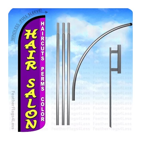 HAIR SALON HAIRCUTS PERMS COLOR - Windless Swooper Feather Flag