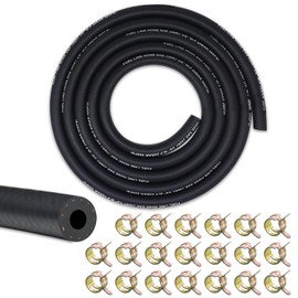 VWTNI 3/8 Fuel line, Fuel Line Hose 10 Feet, NBR Rubber Gasoline Tube with 20 PCS Fuel Line Clamps, Fuel Line Kit for Small Engines and Generators.
