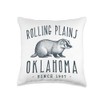 ROLLING PLAINS BADGER OKLAHOMA WILDLIFE Throw Pillow