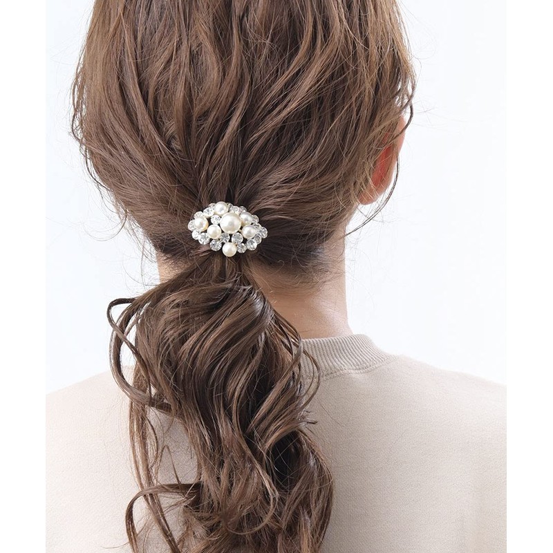 VINGTAINE H7471-HGOM- Pearl Bijou Hair Elastic Pony Hook Hair Hook