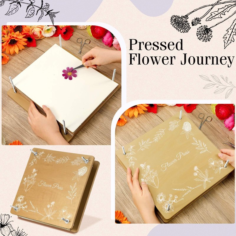 Hoolerry Extra Large Flower Press Kit 11" x 11" Wooden