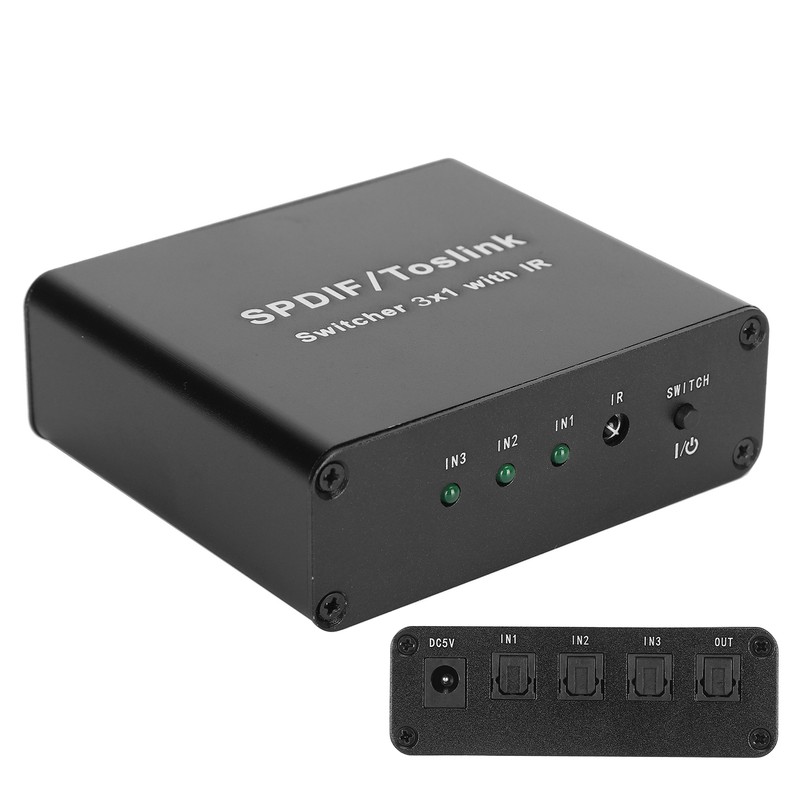 SPDIF/for TosLink Switcher 3x1 Switching Device with Remote Control 3
