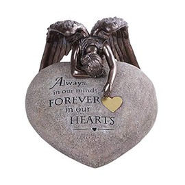 Pacific Giftware PT Weeping Winged Angel Heart Rock Polyresin Decorative Figurine Urn