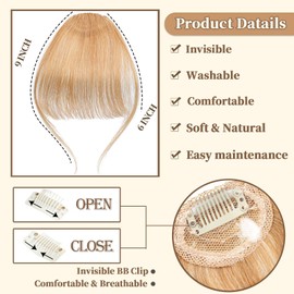 Fanguilar Bangs Hair Clip in Bangs Real Human Hair Clip on Bangs Wispy Bangs Hair Clip in Human Hair Extensions Hair Bangs for Women's Hair