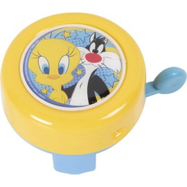 Looney Tunes Bicycle Bell for Girls Metal Tweety Sylvester Blue Yellow