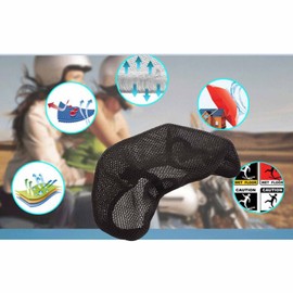 Qqmora Cojín de Malla para Asiento de Motocicleta, Aislamiento térmico 3D, Transpirable, Impermeable y refrescante para vehículos eléctricos.