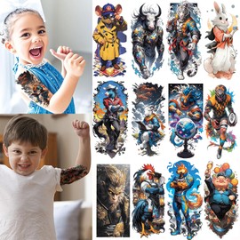VERKSTAD Christmas 12 Sheets Half Sleeve Animal Tattoo for Kids, The Twelve Chinese Zodiac Signs Temporary Tattoos, Cool Non Personalized Animal Birthday Party Supplies Girls Boys Favors Supplies