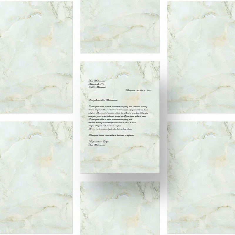Writing Paper Marble & Structure Marble Light Green DIN A4
