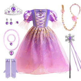 Agture Rapunzel Cosplay, Children's Rapunzel Dress, Princess, Children, Princess Dress, Halloween, Cosplay, Girls, Kids Costume, Birthday Gift, Party, Shichi-Go-San Photography, Christmas Surprise, Accessories Included