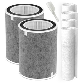 Dentego 2 Pack HP302 HP201 Filter Replacement Compatible with Shark HP302 HP301 HP201 HP202 HP200 AP1000 HP232 HC501 502 Filter MAX Clean Sense iq Air Puri-fier filter，Part #HE2FKBAS, HE2FKBASMB