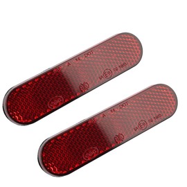 2 Stück Universal Rückstrahler für Motorrad, Fahrrad und Scooter, 87 x 21 x 8 mm, Rote Reflektoren mit M5-Schrauben, Multifunktional einsetzbar für Autos, Traktoren und Boote
