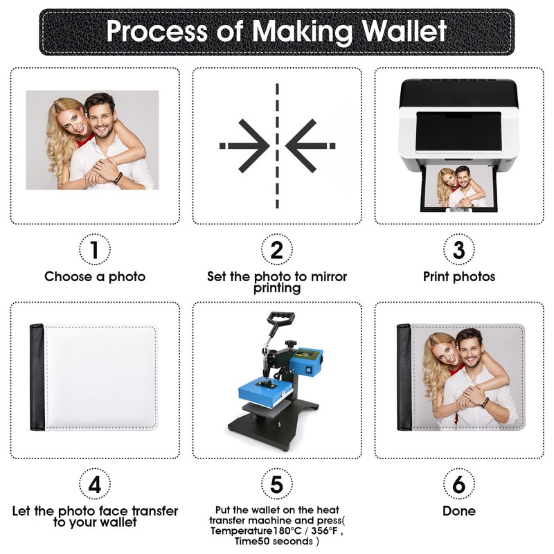 Prasacco Sublimation Wallet Blank Heat Transfer Multifunctional Wallet Graduation Gifts