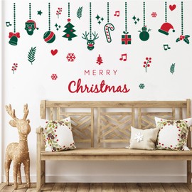 Christmas Wall Decals Removable Christmas Wall Stickers, DIY Merry Christmas Decoration Indoor,Christmas Wall Decor Holiday Wall Art,Window Clings for Office Home Party Decor