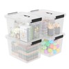 EudokkyNA 4-Pack Latching Box with Handle, 20L Clear Plastic Storage
