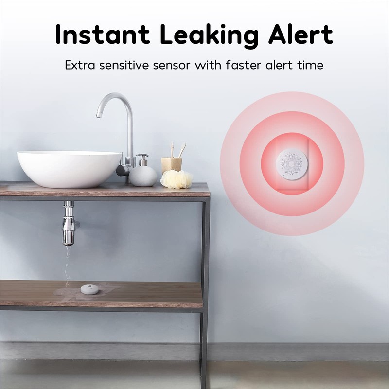 Winees WiFi Water Leak Detector, 3 Pack Water Sensors(Hub Not