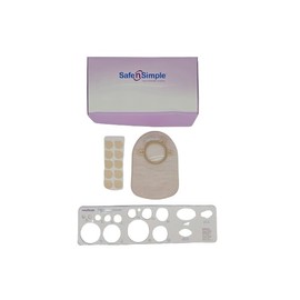 Safe n Simple 8" Closed Ostomy Bag Two Piece Pouch with Filter - 2 1/4" Flange, Beige - Ostomy Products - Colostomy & Ileostomy Bags - Supplies for Colostomy & Ileostomy - 30 Count