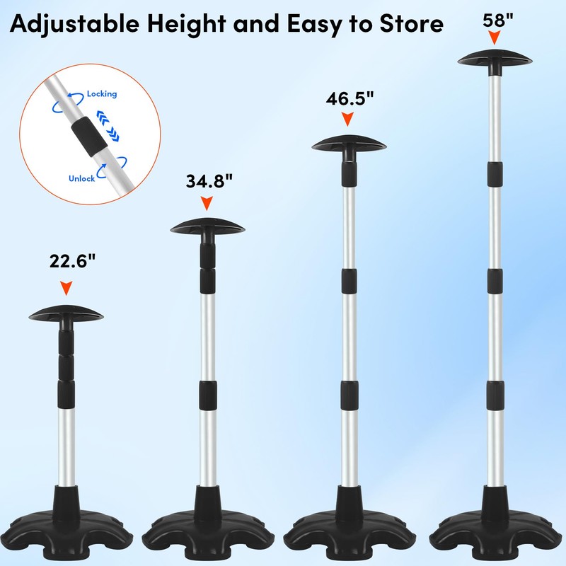 Boat Cover Support Poles 2 Pack,Height Adjustable Aluminum Support Pole