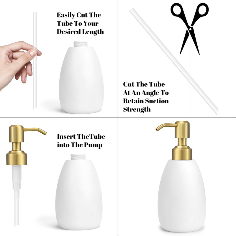 2 Pack Brushed Gold 304 Stainless Steel Soap Dispenser Pump