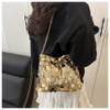 Sither Evening Handbag Large Sequin Evening Bag Link Chain Purses