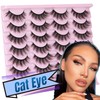 14 Pairs False Eyelashes Natural Mink Lashes Fluffy Wispy Cat