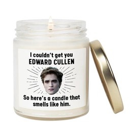 Smells like Edward Cullen Candle | Edward Cullen Robert Pattinson Fan Gift, Best Friend Gifts, Twilight fan Inspired Candle Decor - Color: Clear, Size: 9oz, Scent: Cinnamon Vanilla