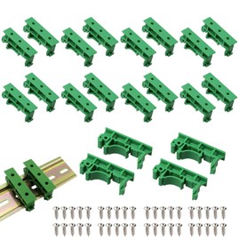 CEMYDEYO PCB DIN C45 Rail Adapter, 20 Pieces (10 Sets) DIN Rail Adapter Plastic with 40 Screws, PCB Mounting Holder for 35 mm DIN Rail
