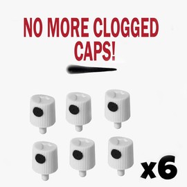 Spray Paint Caps for Krylon Clear Coatings UV Resistant Clear Gloss Spray, (6) Pack OEM Direct Fitment Caps