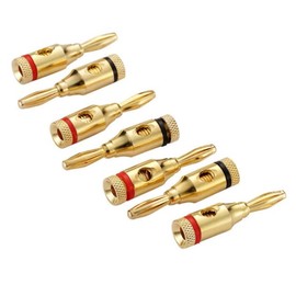 WANGCL 4pcs Speaker Banana Plugs Gold Plated Audio Jack Wire Cable Screw Connectors for Music Audio Speaker Audio Video Receiver