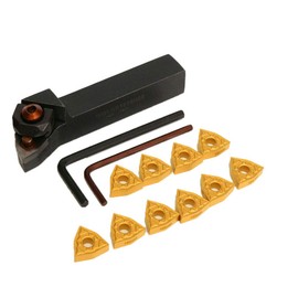 POWERTOOL Lathe Boring Bar Holder, Turning Tools 1PC Parting Off Turning Tool Holder WWLNR1616H/K08+ 10PCS Inserts+ 2PCS Wrench