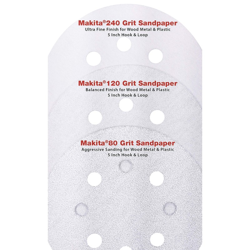 Makita 80 Grit Sanding Discs for 5" Random Orbital Sander