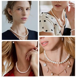Classic Pearl Choker Necklace Bridal Pearl Beads Necklace Fashion Jewelry for Women