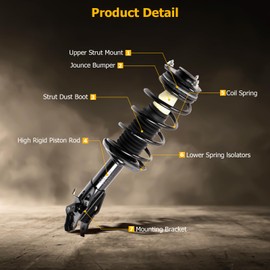 ASAPE 2PCS Front Complete Struts Assembly w/Coil Spring and 2PCS Rear Shock Absorber Fit for 2006 2007 2008 2009 2010 2011 for Honda Civic for Acura CSX Replaces OEM 172287 5609