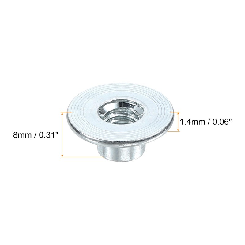 sourcing map M6 T-nuts, 24pcs Carbon Steel Tee Nut Round