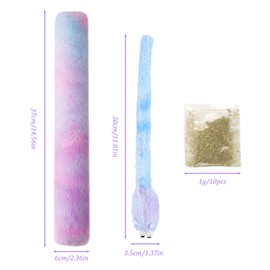 Ziyonix 3 Pack Cat Catnip Toys, Gradient Color Pillows, Interactive Teeth Cleaning Toy for Kittens, Plush Kitten Accessories with Plush Mouse and 10 Catnip Tablets