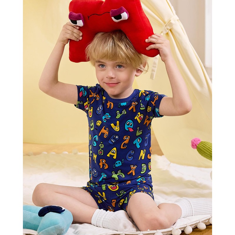 babee Reshinee Bamboo Viscose Toddler Alphabet Pajamas Boys Girls Kids