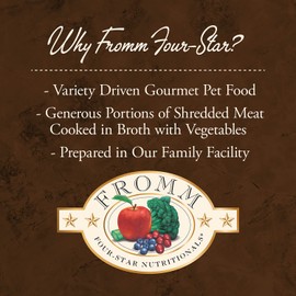 Fromm Four-Star Nutritionals Shredded Turkey in Gravy Entrée Dog Food - Premium Wet Dog Food - Turkey Recipe - Case of (12) 12 oz Cans